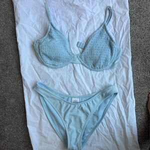wild fable pastel blue bikini bottoms and top set
